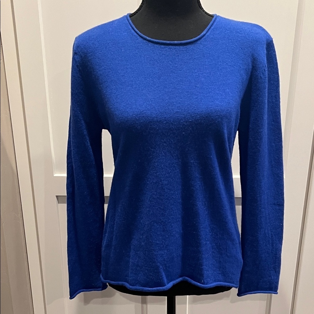 Carole Little Royal Blue Long Sleeve Wool Sweater Size S